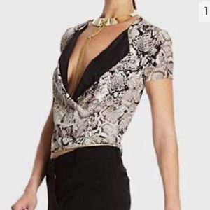 BCBG Maxazria Silk Blouse Slightly Cropped Size XS